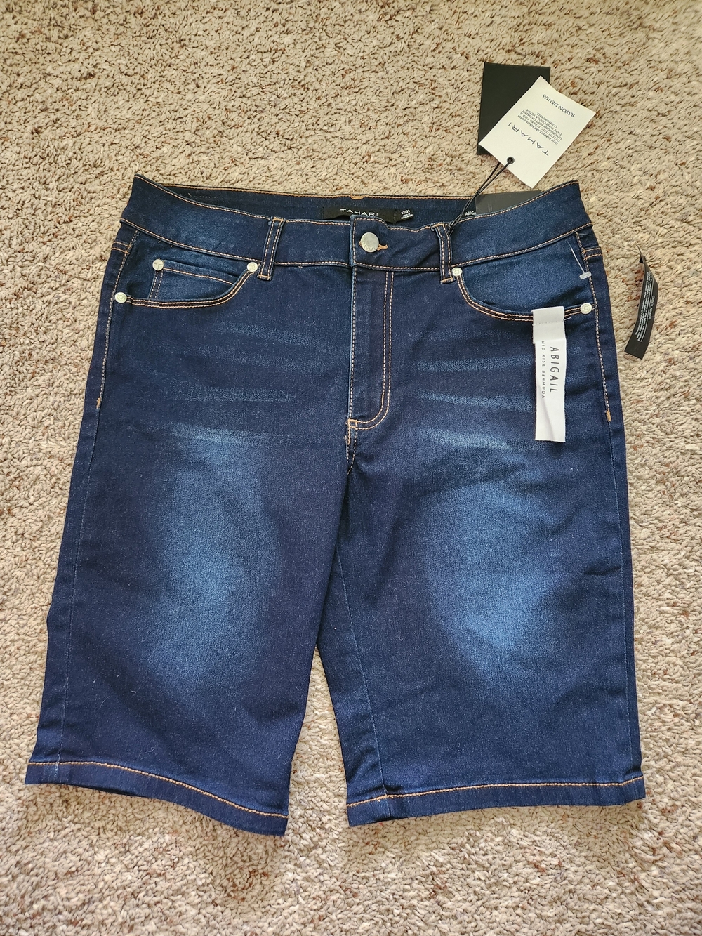 Tahari Women’s Dark Blue Denim Bermuda Shorts For Woman Size 12/31